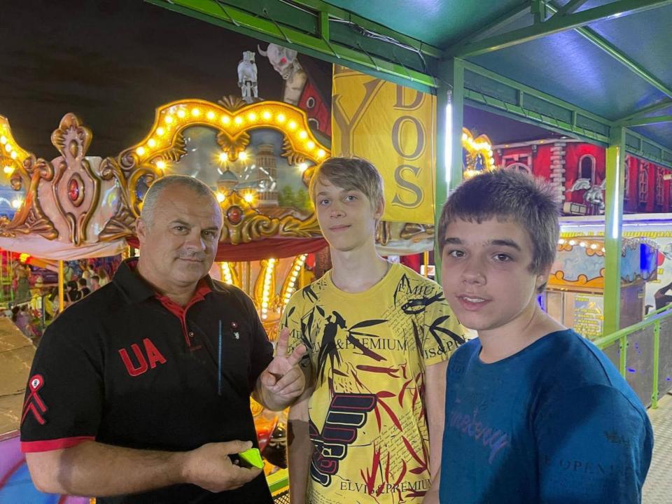 PHOTO: Col. Oleh Avtomeenko with his sons in Ukraine in a handout photo taken in 2021.  (Oleh Avtomeenko)