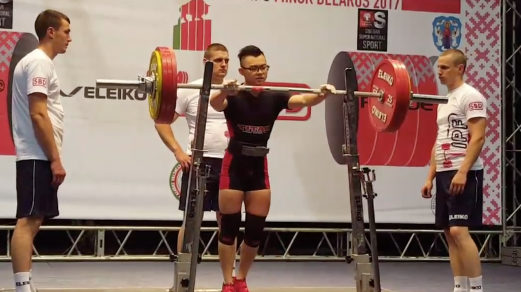 Singaporean teenager Matthew Yap at the World Classic Powerlifting Championships in Minsk, Belarus, on Sunday (18 June). (Photo: Screengrab from International Powerlifting Federation’s video)