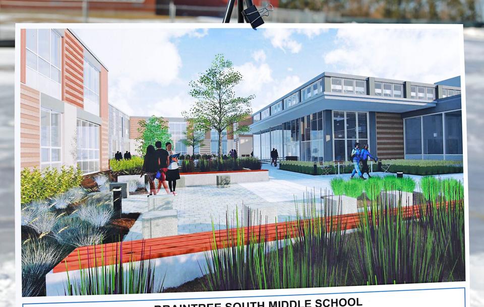 A groundbreaking for the new South Middle School in Braintree was held Wednesday, Feb. 9, 2022.