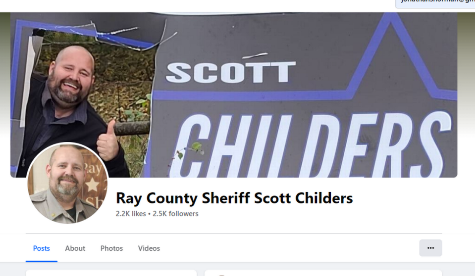 Facebook page for Ray County Sheriff Scott Childers.
