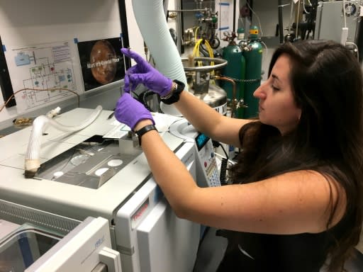 French post-doctorate researcher Maeva�Millan at work at NASA's Goddard Space Center in Greenbelt, Maryland