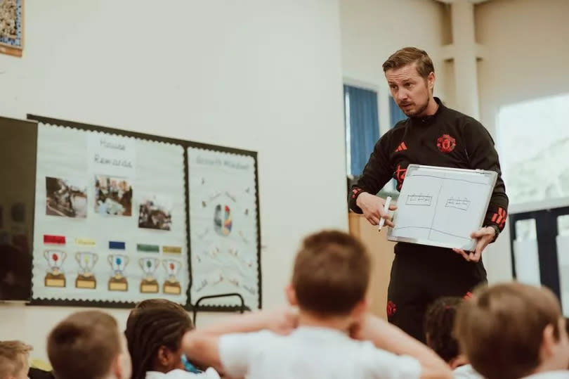 Andrew Williams, a Manchester United Foundation coach who works across partner primary schools in Greater Manchester