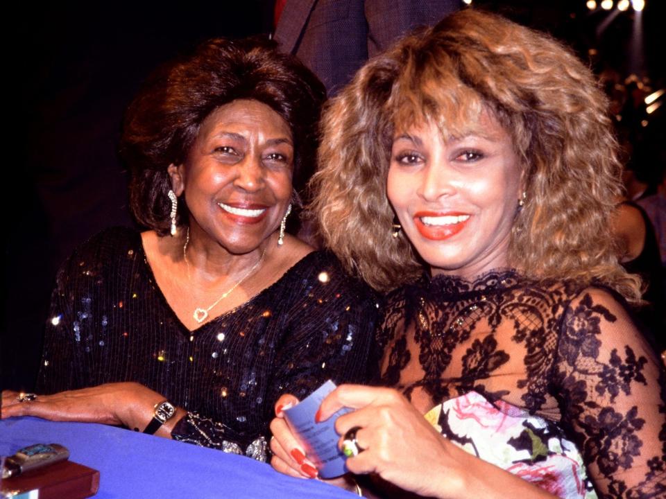 Tina Turner and her mother Zelma in the 1990s.