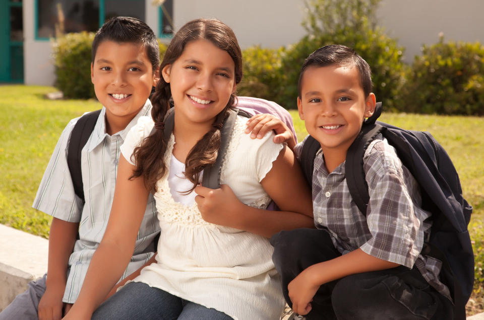 A group of kids smiling