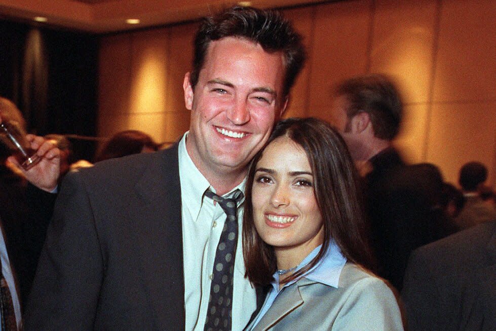 Matthew Perry and Salma Hayek Warner Bros luncheon at ShoWest March 10, 1999 Las Vegas, Nevada Matthew Perry and Salma Hayek The Warner Bros. luncheon at ShoWest convention.