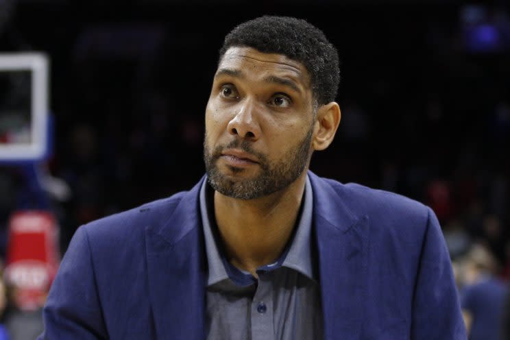 Tim Duncan's love of the Chicago Bears is well known (AP)