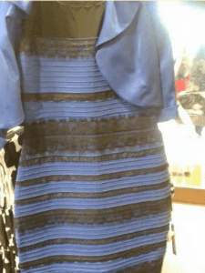 Is this dress white and gold or blue and black? Source: Supplied