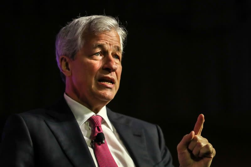 JPMorgan Chase CEO Jamie Dimon speaks at the North America's Building Trades Unions (NABTU) 2019 legislative conference in Washington