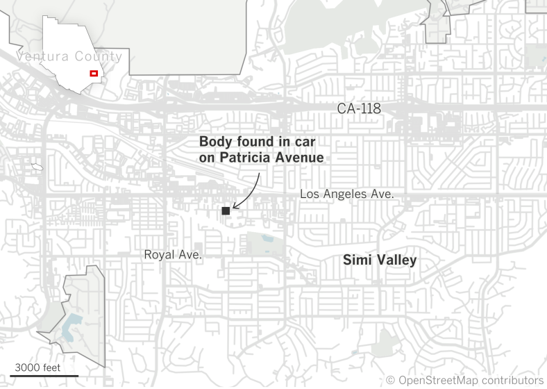 Simi Valley map of where body was found