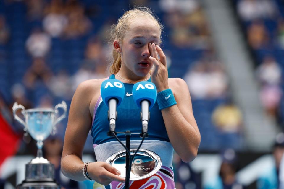 Andreeva lost the girls’ final at the Australian Open in 2023 (Getty Images)