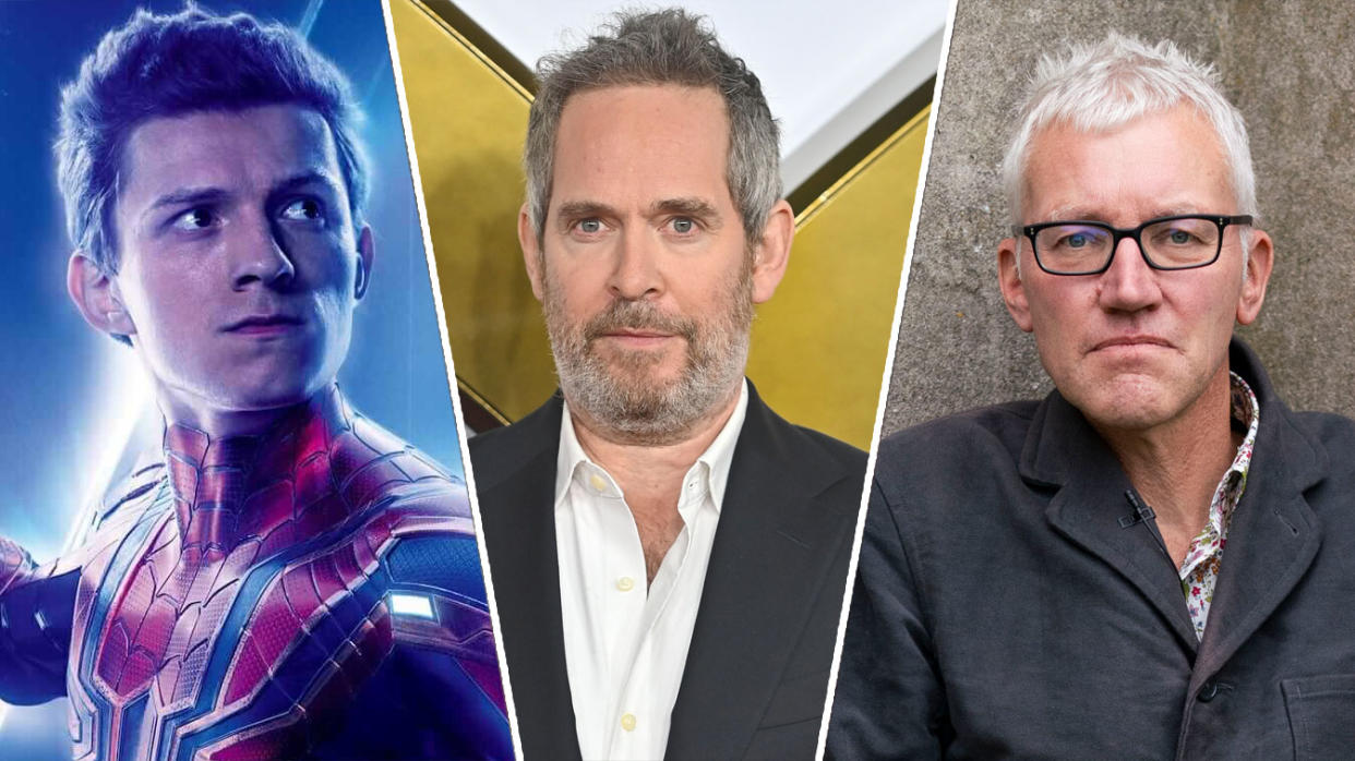 Tom Hollander (centre) has revealed an amusing mix-up between him and Marvel star Tom Holland (left), but there's other Tom Hollands in the industry like the author (right) and director. (Marvel/Getty Images)