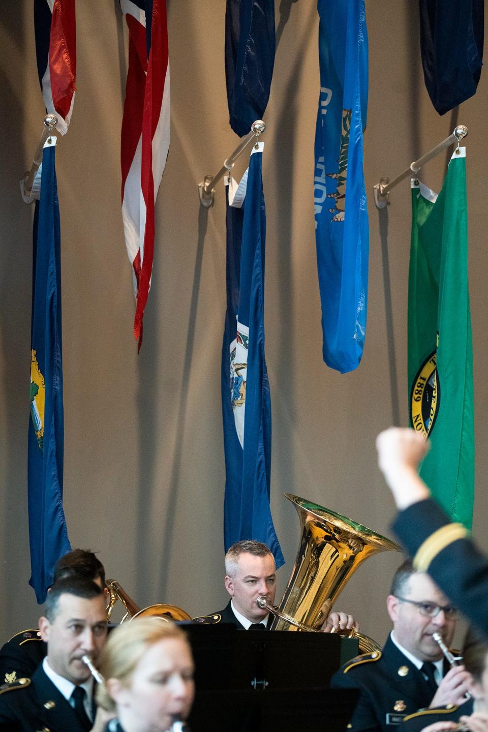 The 338th U.S. Army Band opens the annual Veterans Day ceremony Friday, Nov. 11, 2022 at the National Veterans Memorial and Museum in Columbus with music.