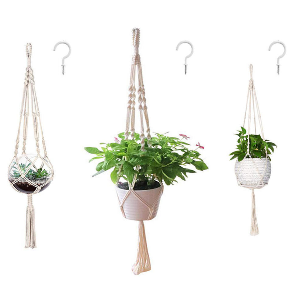 AOMGD Macrame Plant Hangers and Hooks. (Photo: Amazon)