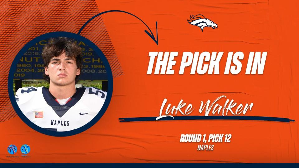 Naples EDGE rusher Luke Walker, selected 12th overall by the Denver Broncos