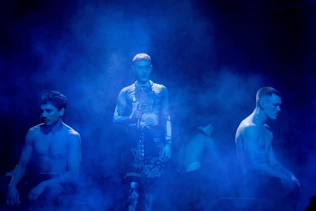 Olly Alexander on stage during his pre-recorded New Year's Eve performance (Photo: BBC / Guy Levy)