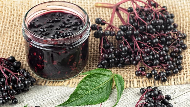 Elderberries and jam