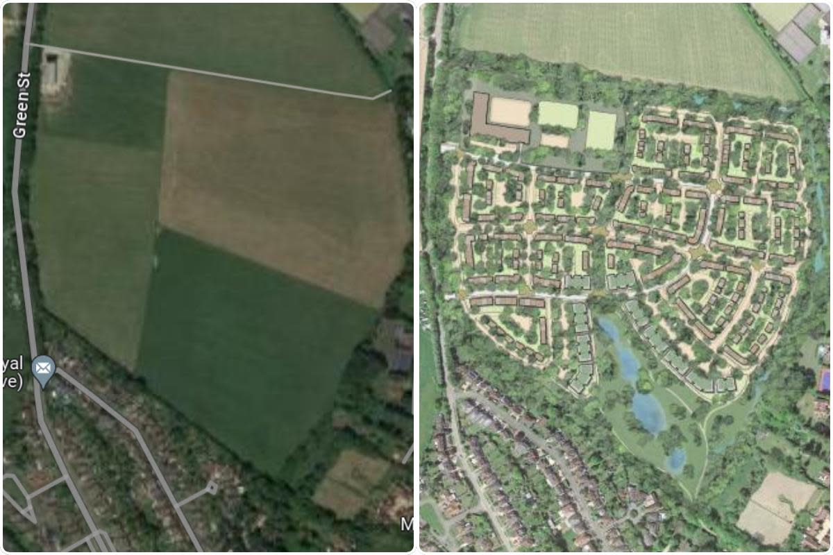 An overview of the proposed housing development in Chorleywood. <i>(Image: Savills/Google Maps)</i>