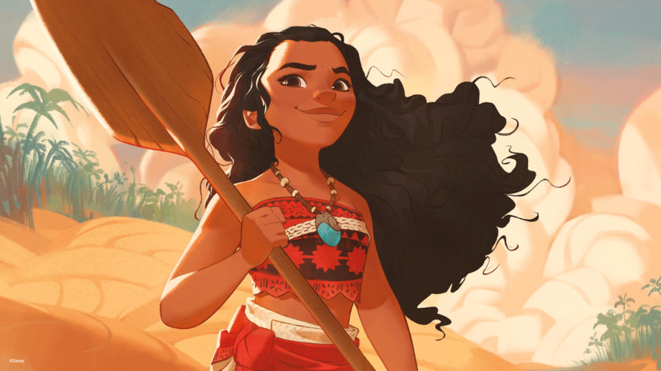 Moana stands ready with her oar in Disney Lorcana