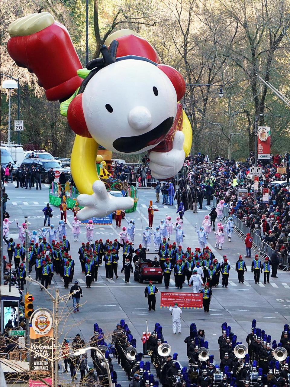 A balloon flies in the parade (Reuters)