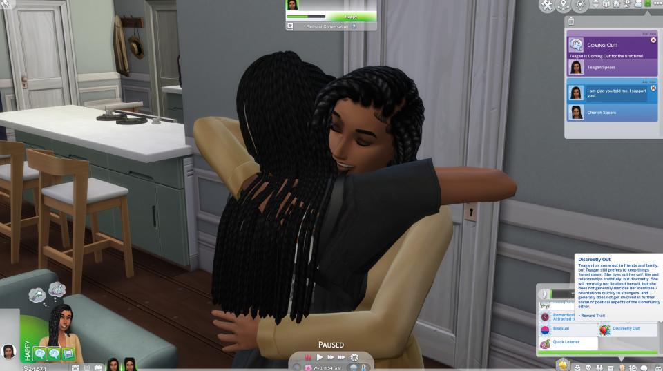 The Sims 4 mod - LGBTQIA+ two character huge one another after one has come out with her sexuality