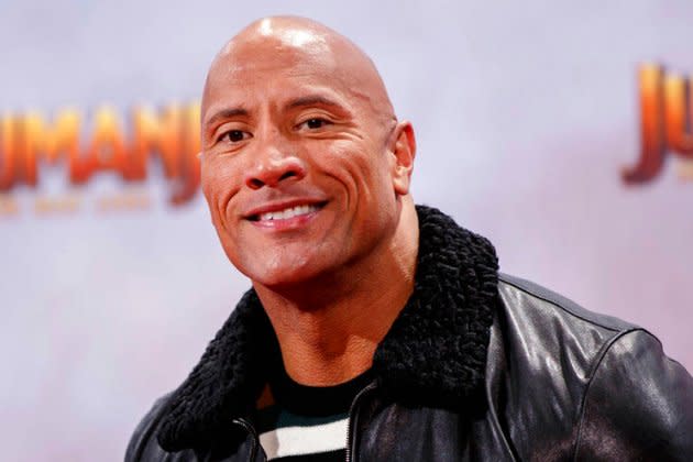 Actor Dwayne Johnson announces the start of the NFL Super Bowl 56