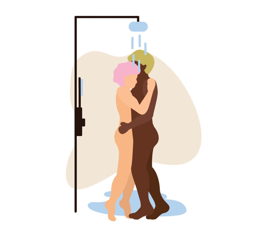 <p>Katie Buckleitner</p>Why It Works<p>Standing Missionary isn't revolutionary, but shower sex positions don't have to be for the sake of your orgasm (and safety). This is a great position because, when you’re soaped up and taking advantage of lube, your bodies will slide against each other, creating friction for a full-body orgasm.</p>How to Do It<p>Both partners face each other so when the penis or strap-on enters, it pulls both bodies together, which provides more stability and sensuality. The penetrative partner can rest a foot on the shower seat or edge of the bath tub (if you're not in a walk-in shower) for better leverage.</p>Pro Tip<p>If the vulva-owner is struggling to get clitoral stimulation, bring a waterproof cock ring into the mix like <a href="https://clicks.trx-hub.com/xid/arena_0b263_mensjournal?event_type=click&q=https%3A%2F%2Fgo.skimresources.com%3Fid%3D106246X1712071%26xs%3D1%26xcust%3Dmj-missionary-sex-positions-1223-20%26url%3Dhttps%3A%2F%2Fwww.romp.toys%2Fus%2Fjuke&p=https%3A%2F%2Fwww.mensjournal.com%2Fhealth-fitness%2Fmissionary-sex-positions%3Fpartner%3Dyahoo&ContentId=ci02cfbad6c000240c&author=Men's%20Journal&page_type=Article%20Page&partner=yahoo&section=Sex%20Tips%20%26%20News%2C%20Sexual%20Health&site_id=cs02b334a3f0002583&mc=www.mensjournal.com" rel="nofollow noopener" target="_blank" data-ylk="slk:Romp Juke;elm:context_link;itc:0;sec:content-canvas" class="link ">Romp Juke</a>.</p>