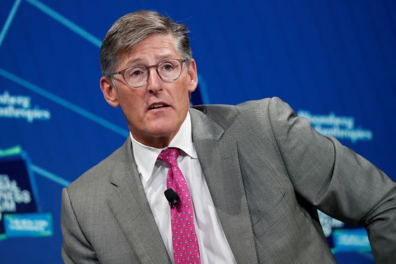 FILE PHOTO: Michael Corbat, CEO of Citigroup, speaks during the Bloomberg Global Business Forum in New York City, New York