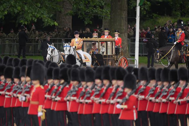 <p>Yui Mok/PA Images via Getty </p> King Charles at Trooping the Colour 2024