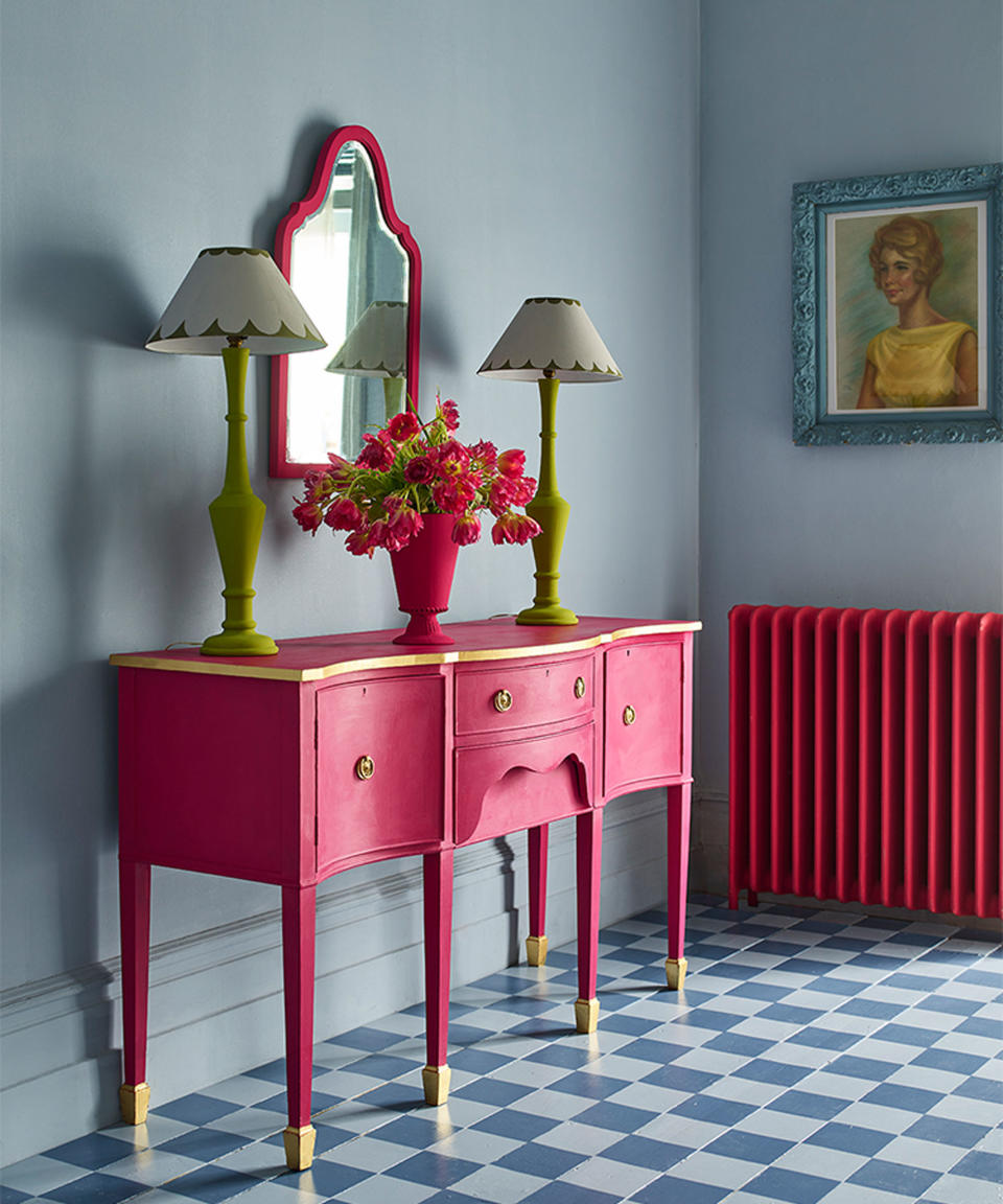 5. Have fun with playful colors in a hallway