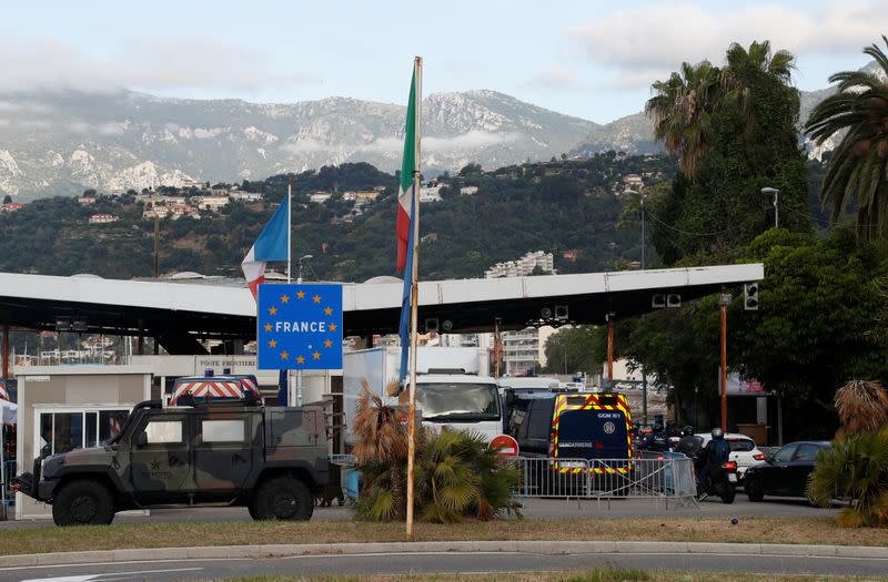 Border check point Saint-Ludovic at the Franco-Italian border