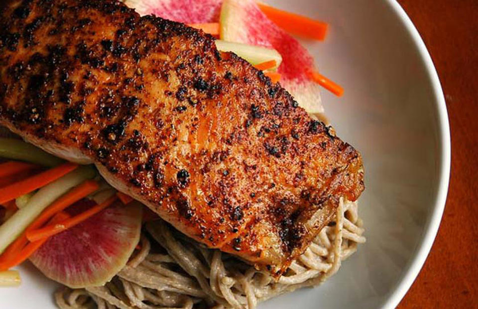Spice-Crusted Salmon and Soba Noodle Salad