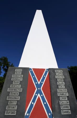 The names of the families of Descendants of American Southerners are displayed in a monument in Santa Barbara D'Oeste, Brazil, April 25, 2015. Picture taken April 25, 2015. REUTERS/Paulo Whitaker