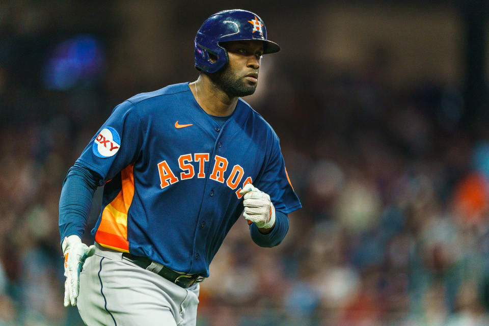 Kyle Tucker與Yordan Alvarez在比賽中各敲出一發2分砲。(Photo by Matthew Grimes Jr./Atlanta Braves/Getty Images)