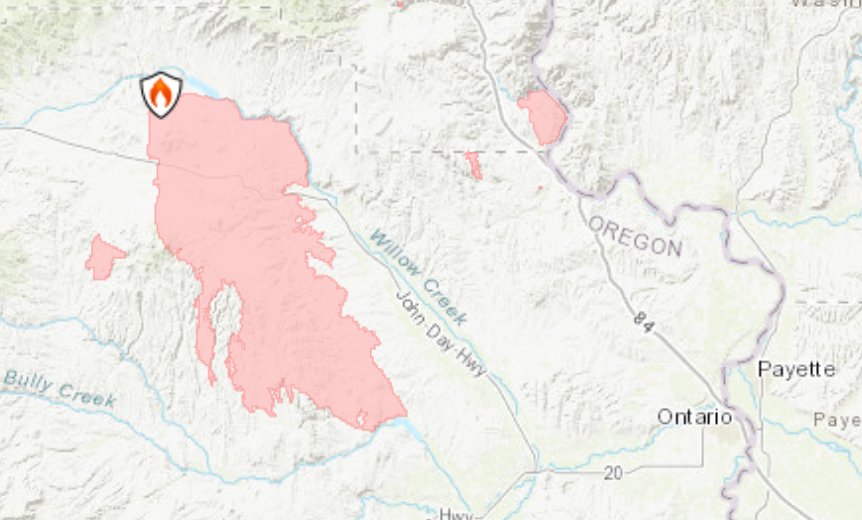 Map of the Cow Valley Fire. (Inciweb)