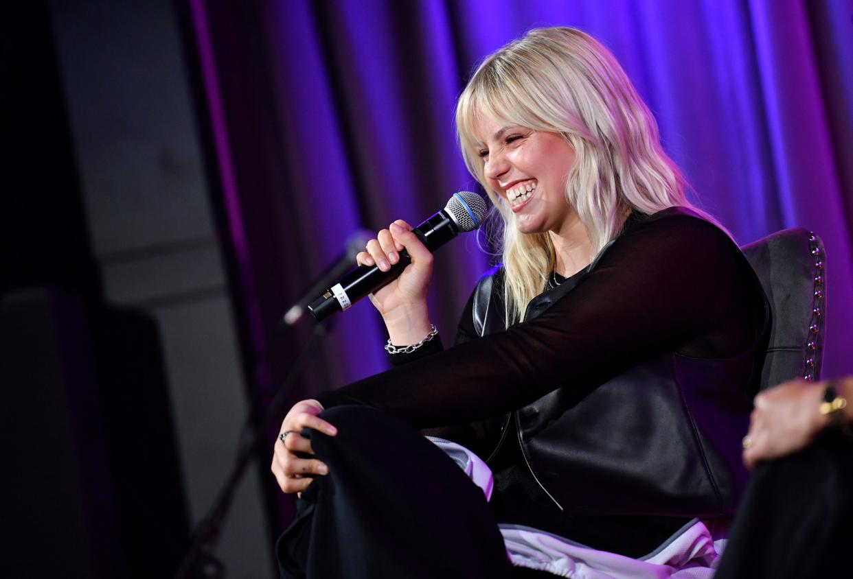 LOS ANGELES, CALIFORNIA - AUGUST 16: Reneé Rapp speaks onstage during Spotlight: Reneé Rapp at The GRAMMY Museum on August 16, 2023 in Los Angeles, California. (Photo by Sarah Morris/Getty Images for The Recording Academy) ORG XMIT: 776011524 ORIG FILE ID: 1620204609