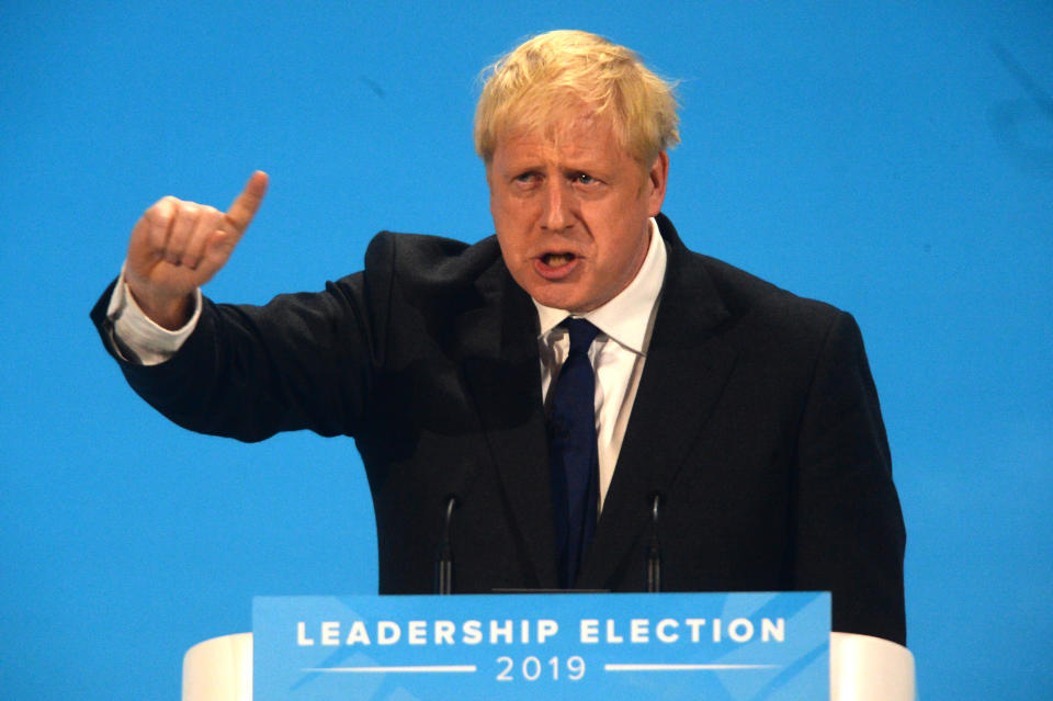 Conservative Party leadership candidate Boris Johnson during a Tory leadership hustings in London.