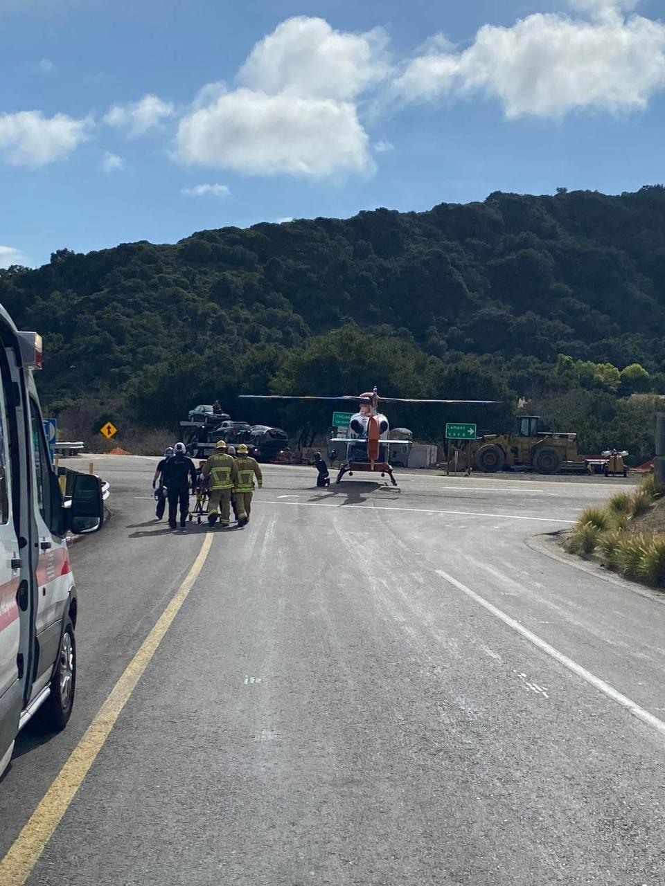 A California Highway Patrol motorcycle officer was airlifted to the hospital Feb. 29, 2024, following a crash on Highway 101 south of Buellton.
