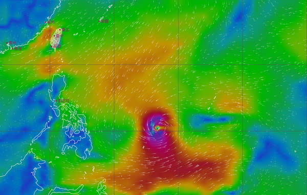 位於關島南方海面的熱帶雲簇，最快2天後生成颱風「舒立基」，估逐漸北轉後在台灣東側大迴轉。（圖片來源：氣象局，下同）