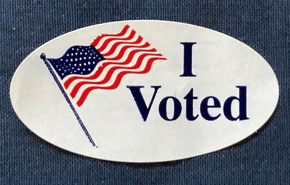 The "I Voted" sticker comes with ballots mailed to Shasta County registered voters.