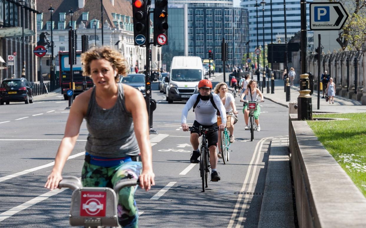 The mayor of London announced an initiative to create new cycle lanes and extend pavements to accommodate demand for cycling and walking and allow for social distancing - Barcroft Media