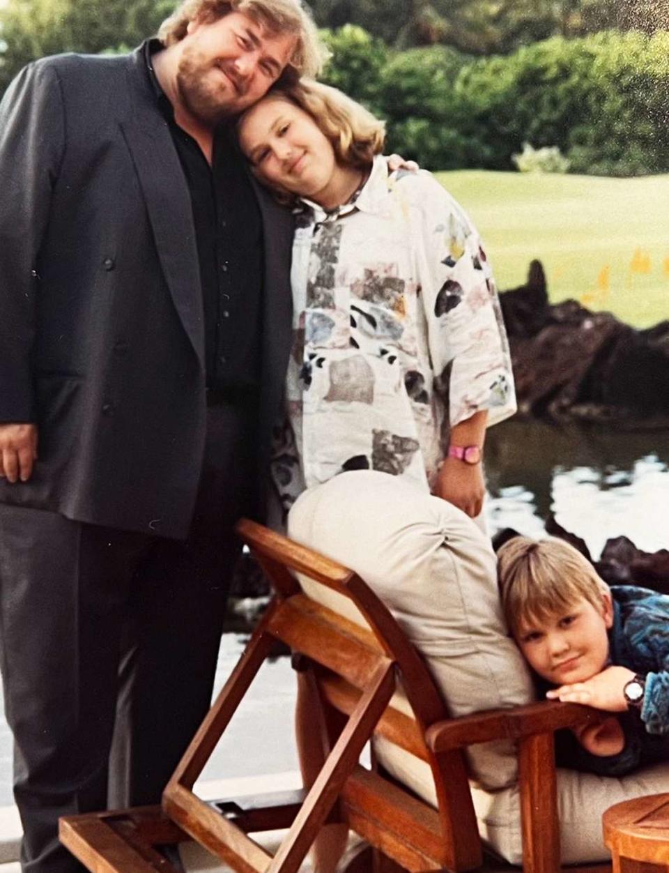 <p>Jennifer Candy-Sullivan/Instagram</p> John Candy with daughter Jennifer and son Chris
