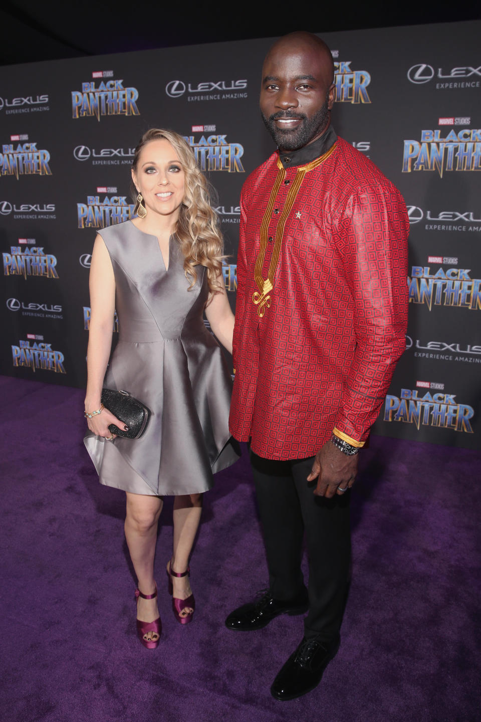 HOLLYWOOD, CA - JANUARY 29:  Iva Colter (L) and actor Mike Colter at the Los Angeles World Premiere of Marvel Studios' BLACK PANTHER at Dolby Theatre on January 29, 2018 in Hollywood, California.  (Photo by Jesse Grant/Getty Images for Disney)