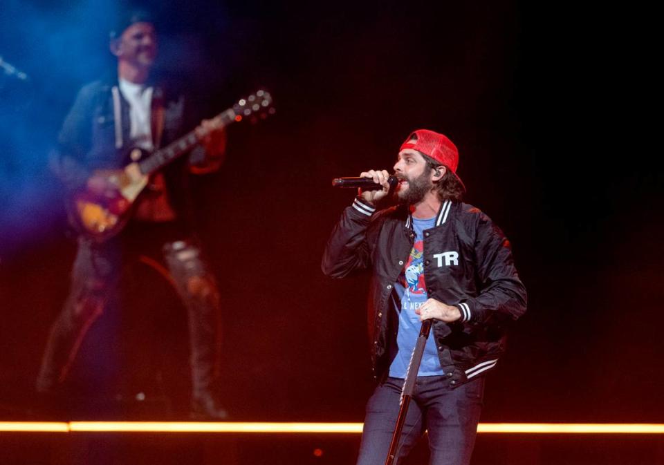Thomas Rhett performs at the Bryce Jordan Center as part of his "Home Town Tour" on Friday.