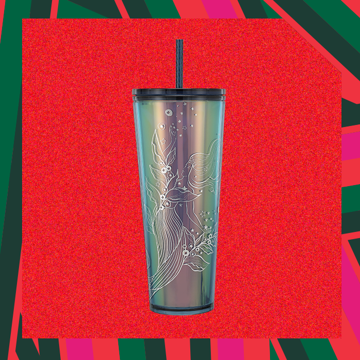 The Iridescent Siren Cold Cup, part of the Starbucks holiday cup lineup.