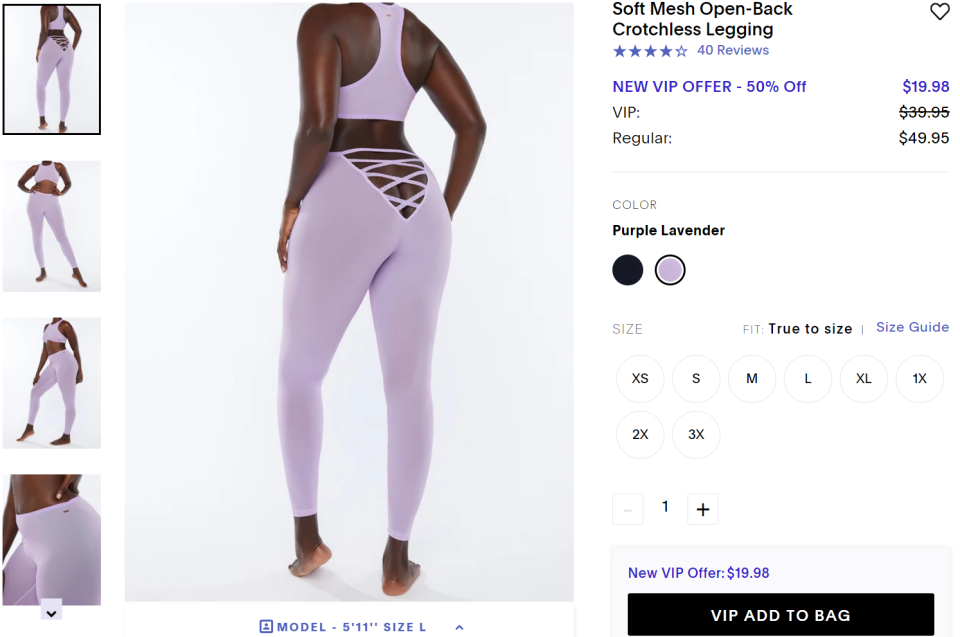 Ein wenig arg luftig fürs Fitnessstudio: die Leggins von Rihannas Marke Fenty (Screenshot: Savage x Fenty)