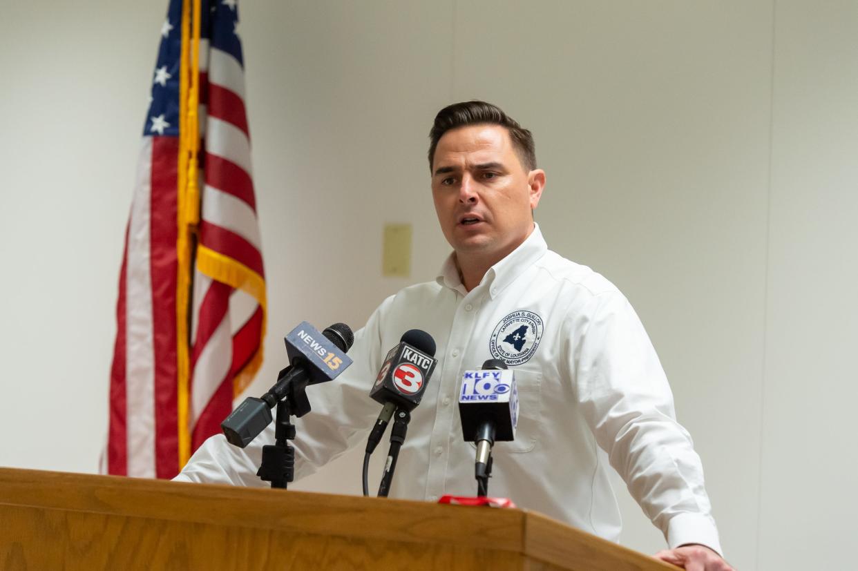 Mayor President Josh Guillory holds press conference at City Hall. Monday, Aug. 24, 2020.