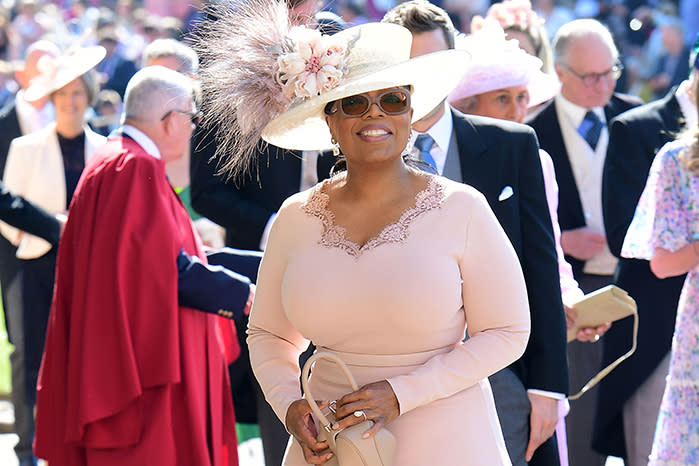 Oprah Winfrey arrives at St George’s Chapel at Windsor Castle. Source: AAP