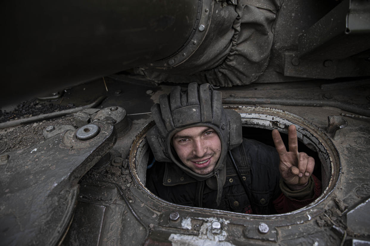 A Ukrainian soldier 