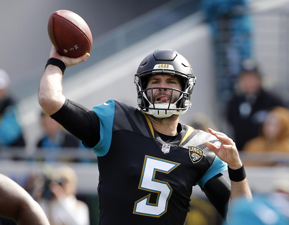 Blake Bortles completed 12 passes for 87 yards in Sunday's Jacksonville victory. (AP) 