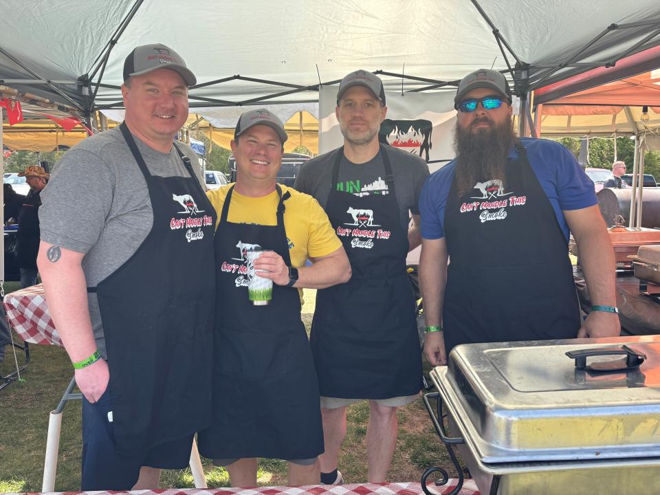 From left, Can't Handle This Smoke team members Ryan Larose, Bryan Larose, Jon Bristol and Robert Page took top honors in the brisket category at the Grill on the Hill barbecue competition held at Treetops Resort in Gaylord, Michigan, on Saturday, May 4, 2024.